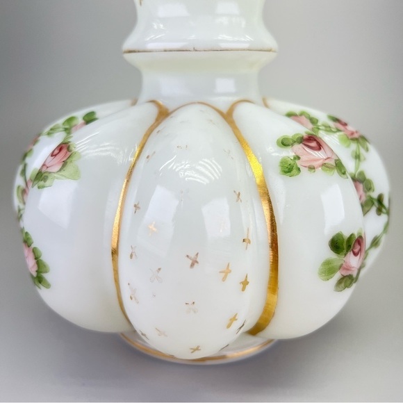 Rare Vintage Fenton Handpainted Melon Vase - Picture 11 of 13